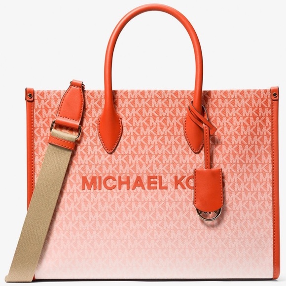 Michael Kors Medium Mirella Tote Bag Red Clay - Picture 1 of 9